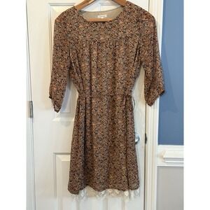 Boho Floral With Lace Hem Dress By 3can4on Japanese Brand Romantic Cottage‎ M